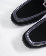 $950 SALVATORE FERRAGAMO - “GRANDIOSO" Gancini Bit Loafer Black Velvet - 10 E