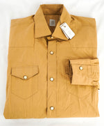 $395 ELEVENTY - Sunset Yellow *Snap Front* Cotton Texas Style Western Shirt - M