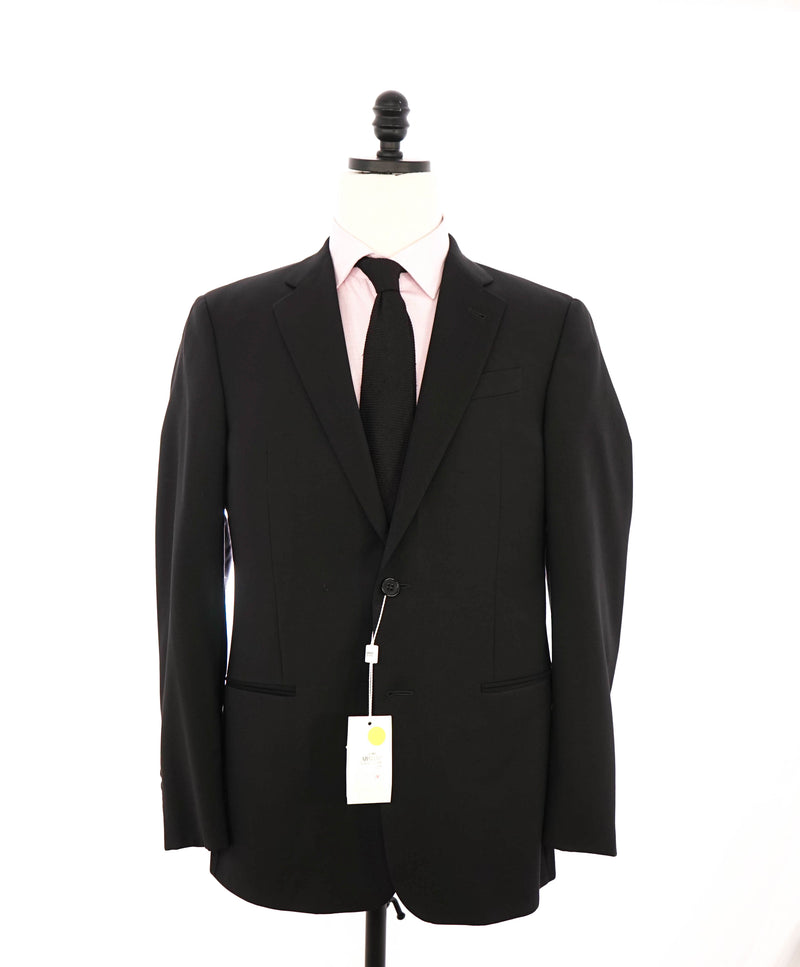 ARMANI COLLEZIONI -  "G Line" Modern Solid Black Notch Lapel Suit - 38R