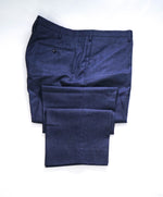 $460 INCOTEX - "Modern Fit" Blue Heathered Wool Dress Pants  -  42W