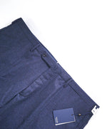 $460 INCOTEX - "Modern Fit" Blue Heathered Wool Dress Pants  -  42W