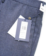 $460 INCOTEX - "Modern Fit" Blue Heathered Wool Dress Pants  -  42W