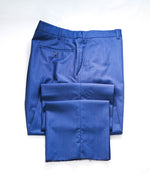 SAKS FIFTH AVE - Blue "TAILORED" WOOL MADE IN ITALY Flat Front Dress Pants - 42W