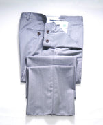 SAKS FIFTH AVE - Gray "Classic" Wool/Silk MADE IN ITALY Flat Front Dress Pants - 32W