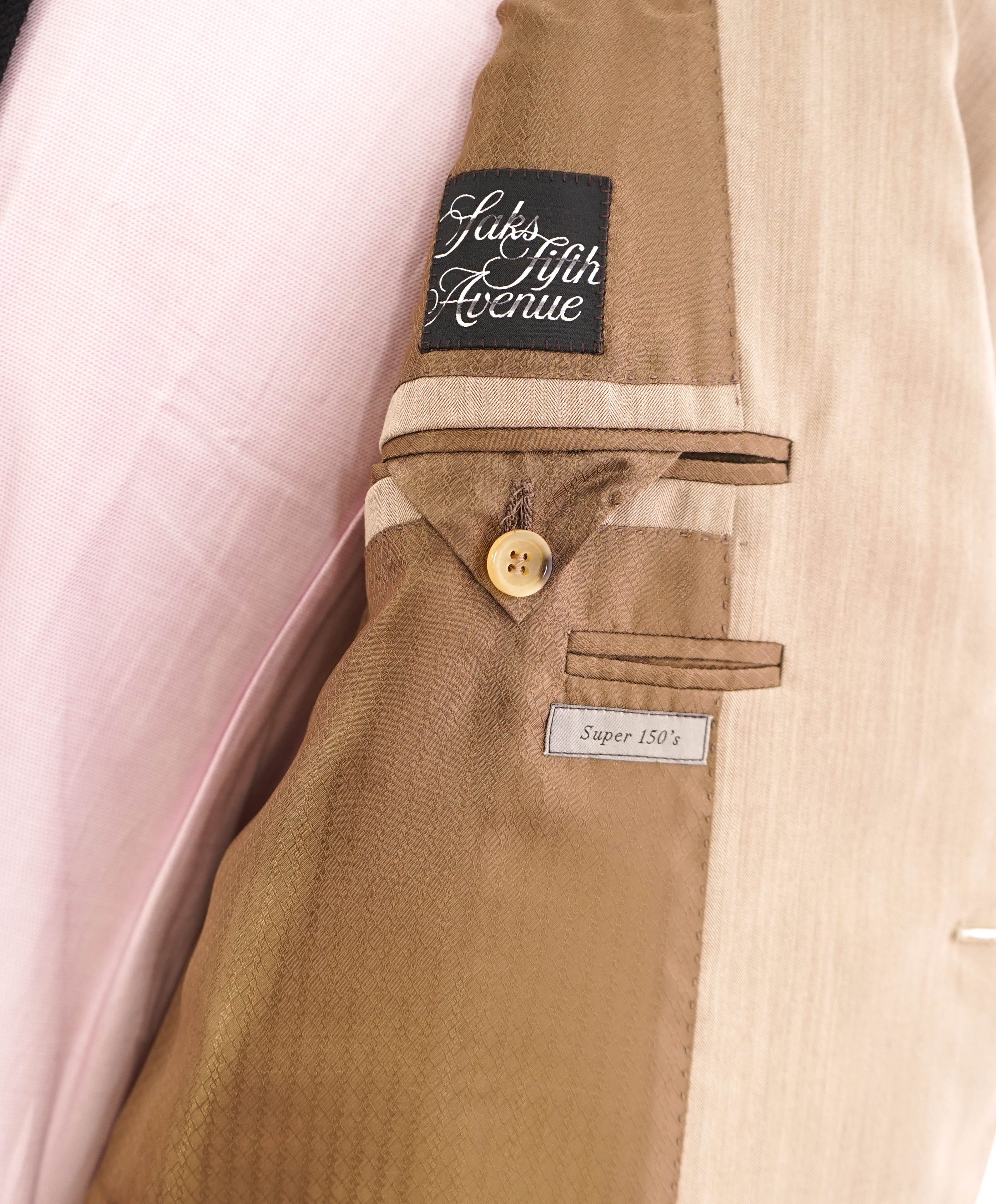 $2,295 CANALI - "EXCLUSIVE Super 150's" Beige Wool Blazer - 44R