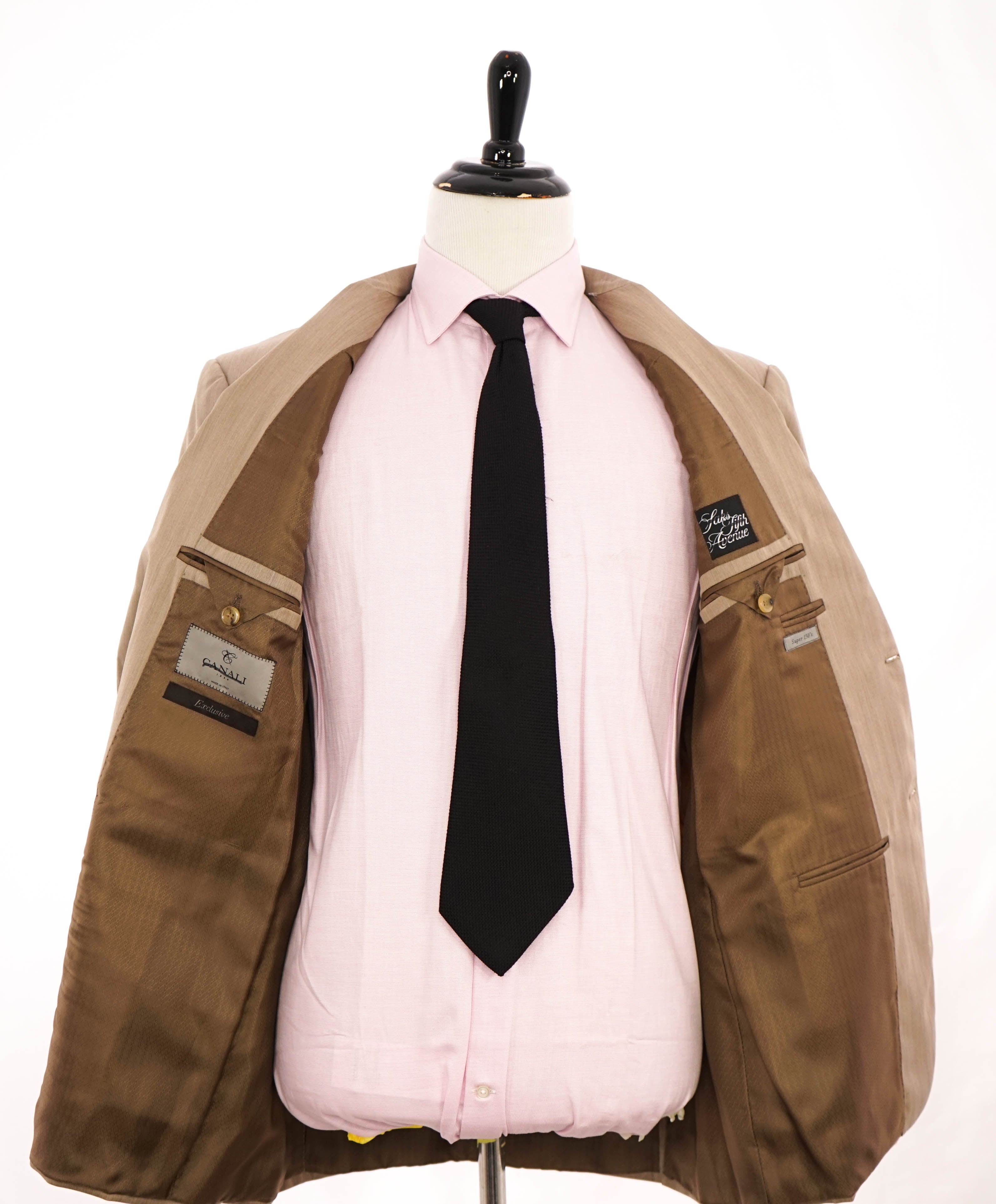 $2,295 CANALI - "EXCLUSIVE Super 150's" Beige Wool Blazer - 44R