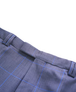 HUGO BOSS - Prince Of Wales Check Blue/Gray Flat Front Dress Pants - 37W