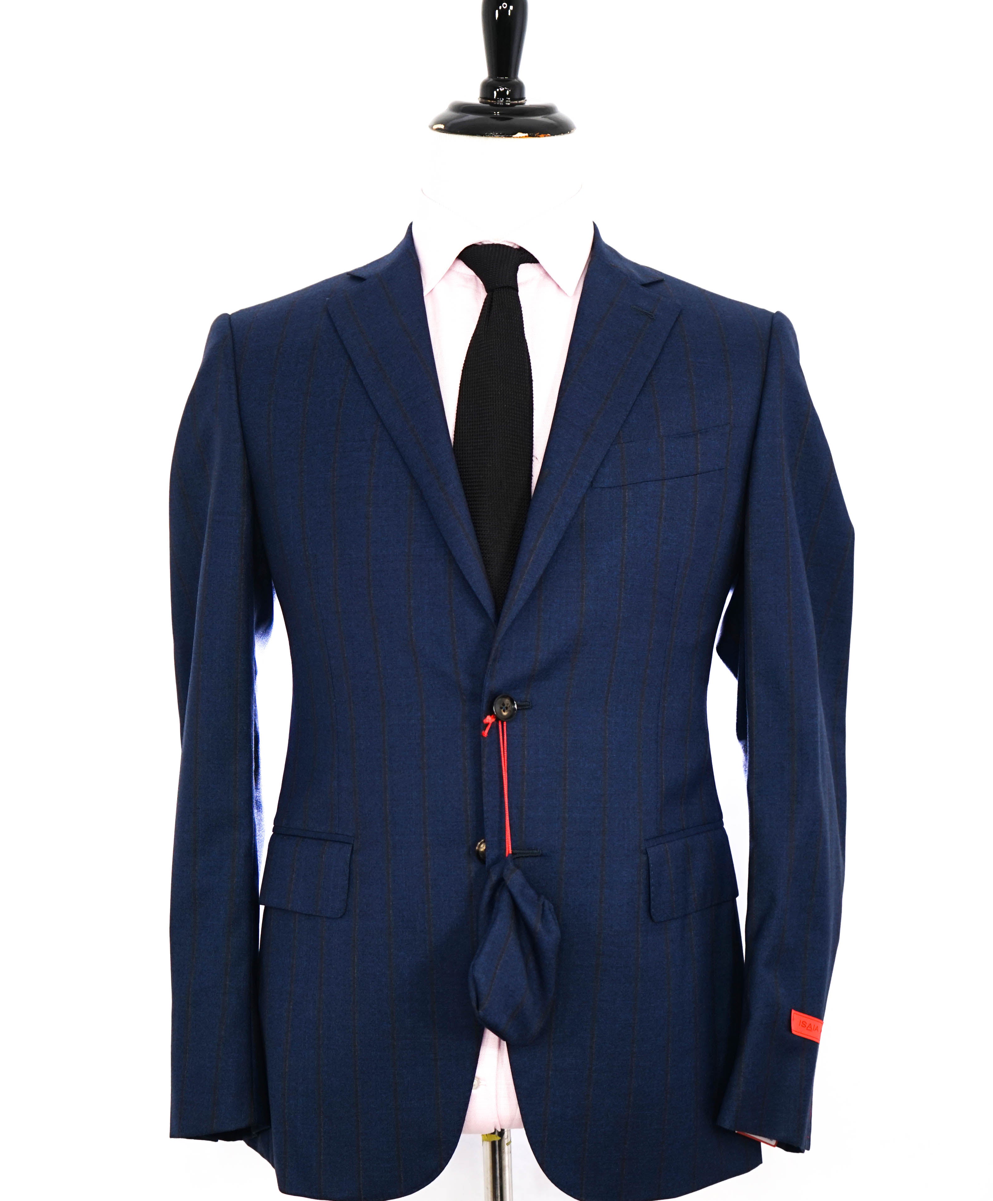 $2,995 ISAIA - Base "GREGORY" 140's Blue/Orange Textured Blazer - 40R