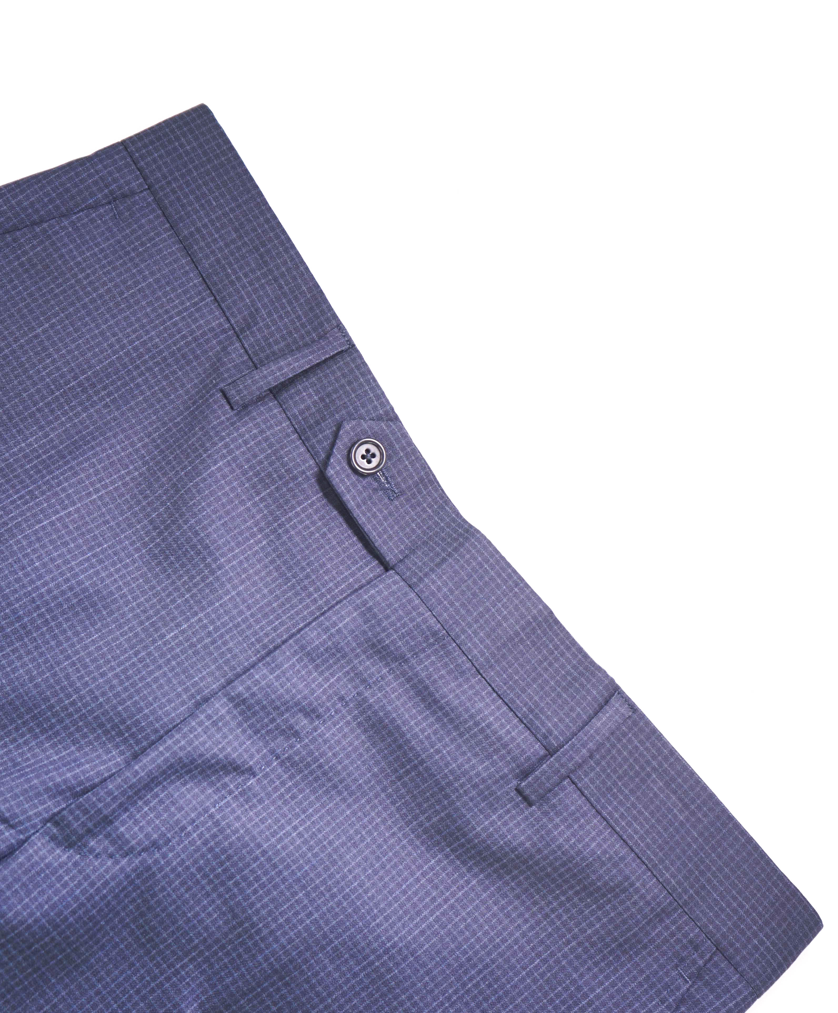 SAKS FIFTH AVE - Blue "Tailored" Wool/Silk MADE IN ITALY Flat Front Dress Pants - 32W