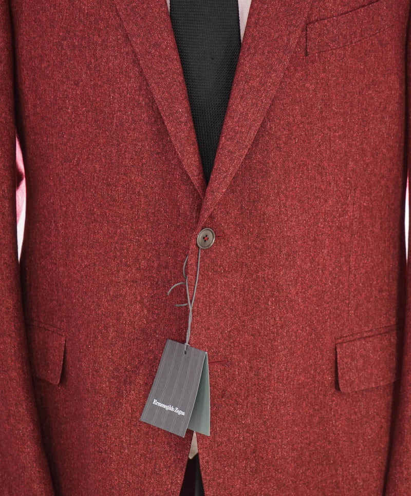 $3,295 ERMENEGILDO ZEGNA - WOOL/LINEN/SILK Red *CUSTOM DESIGN* Blazer - 46R