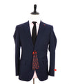 $4,495 ISAIA - Blue "BASE SANITA" Chalk Stripe Coral Pin Suit - 38R