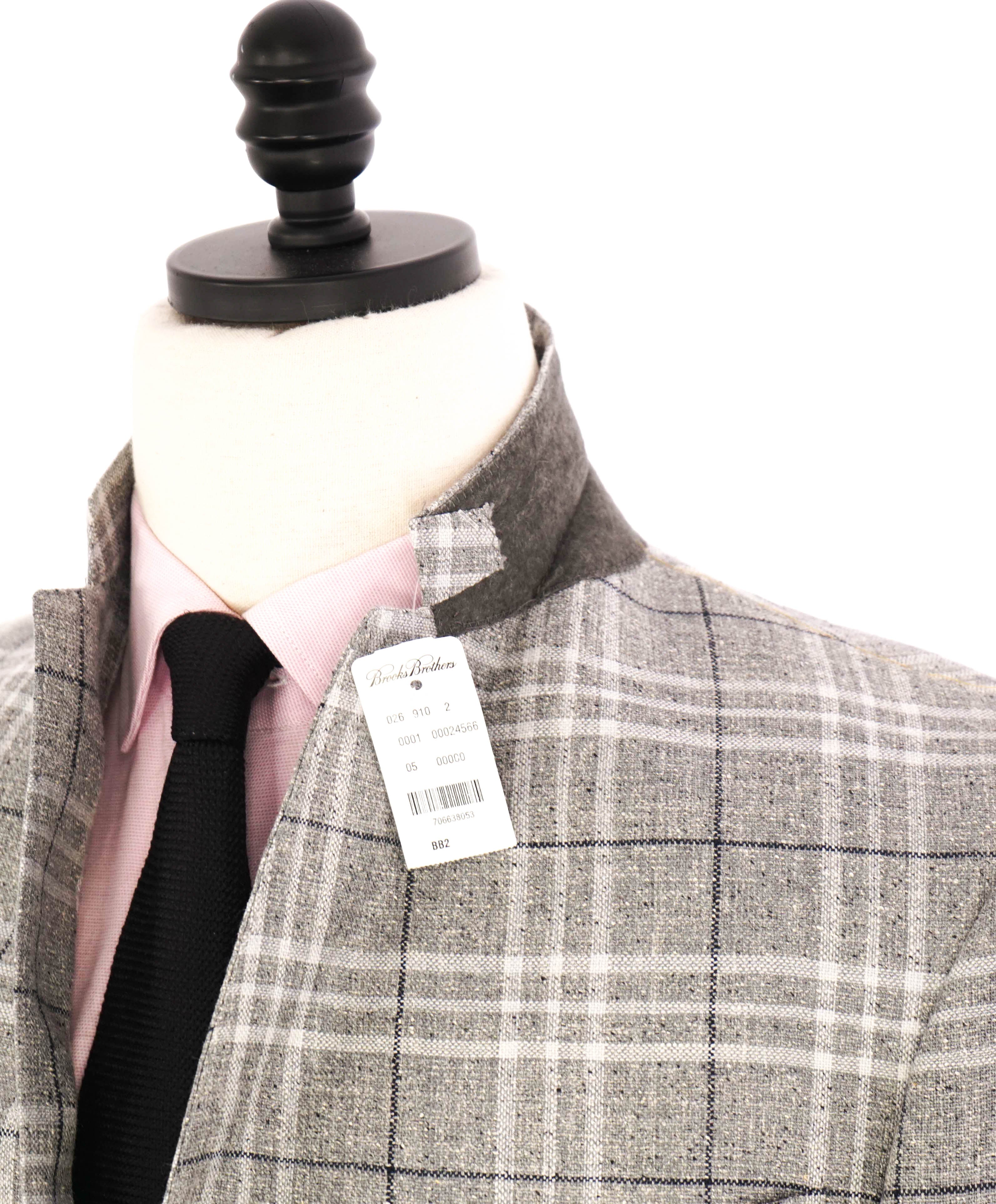 $1,895 BLACK FLEECE - By THOM BROWNE Wool/Silk/Linen TWEED Media Suit - 40R