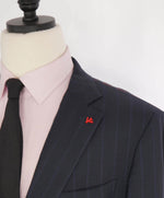 $5,750 ISAIA - "COMFORT PROJECT" Navy Subtle Tonal Chalk Stripe Suit - 46R