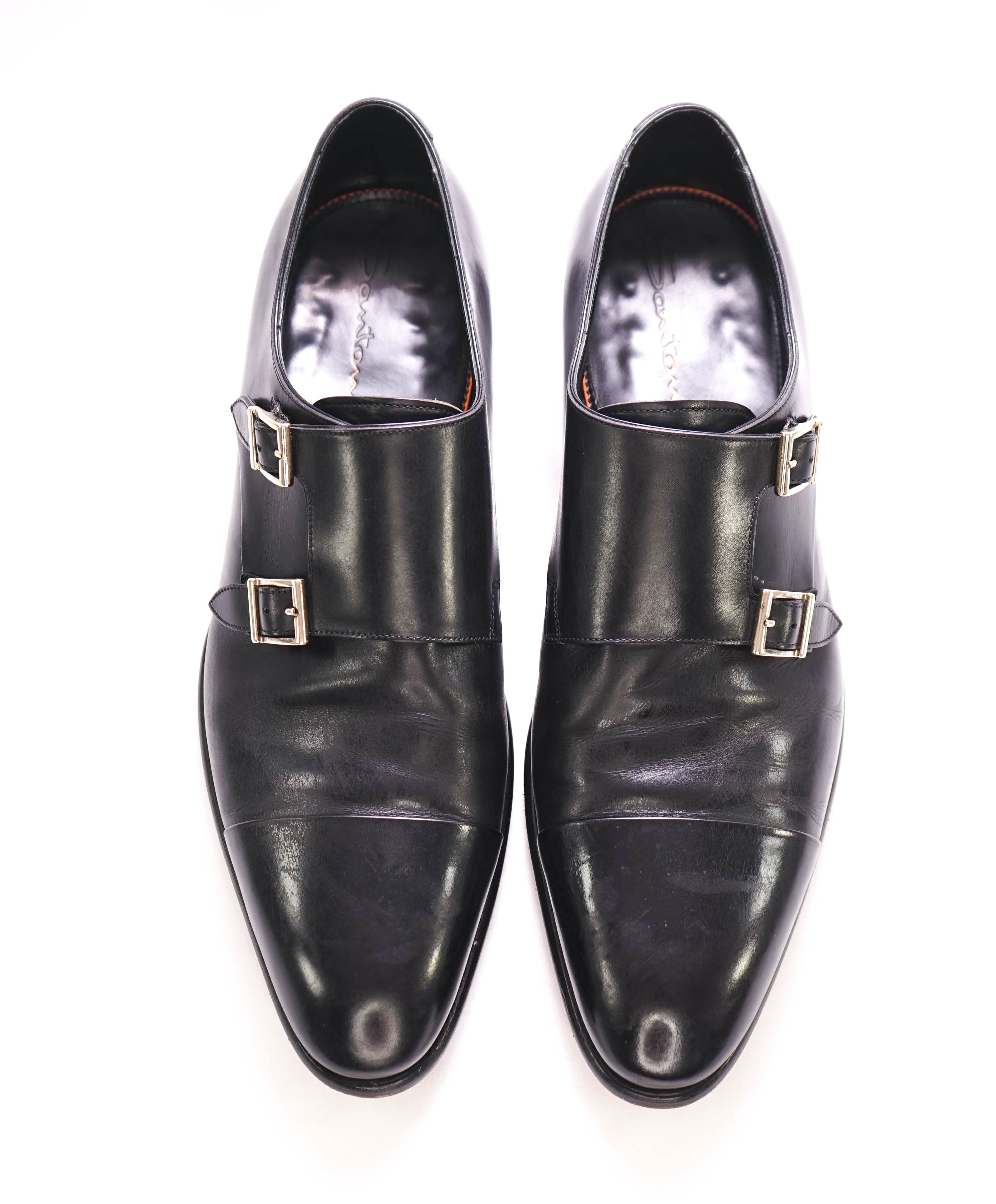 $1,595 SANTONI - "GOODYEAR WELT” Monk Strap Loafers - 12 US (11 IT)