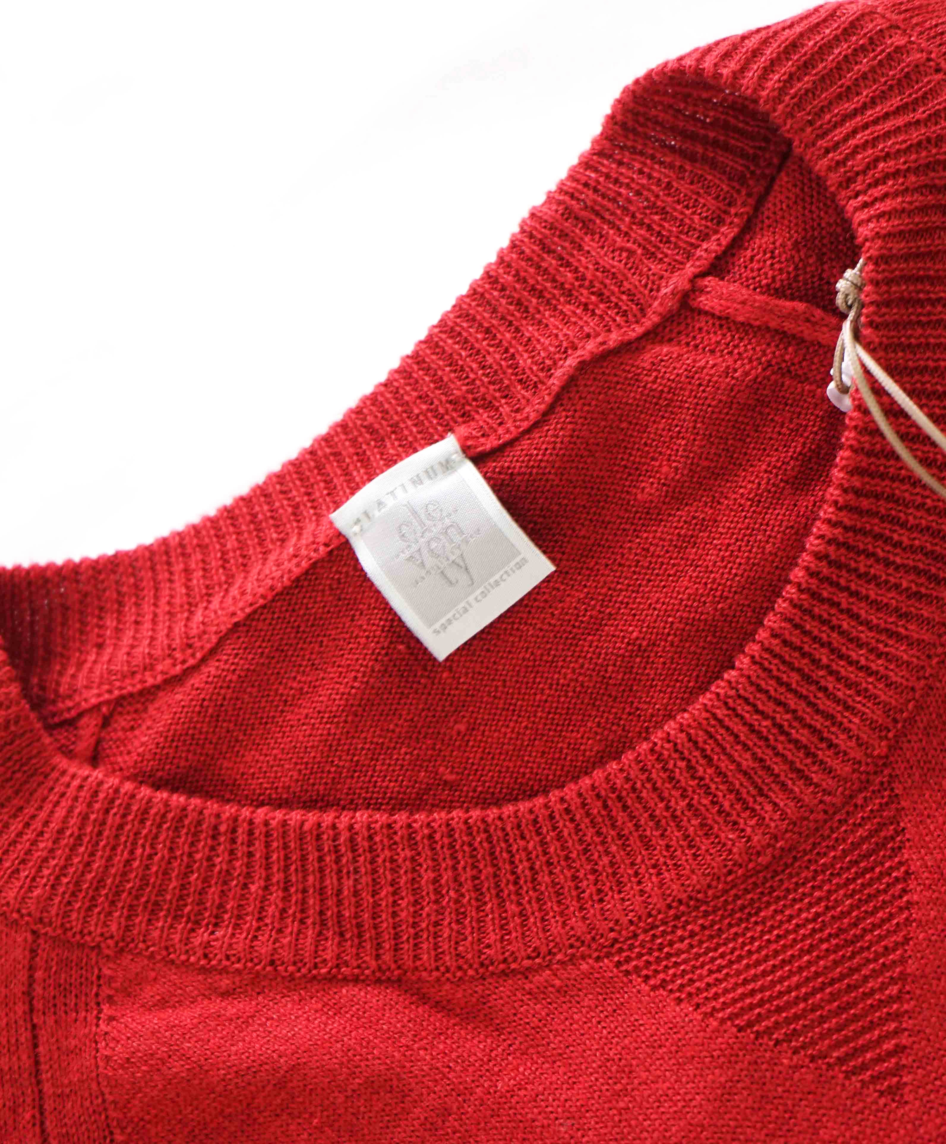 Copy of $395 ELEVENTY - Red Crewneck Premium Pure Wool Sweater - M