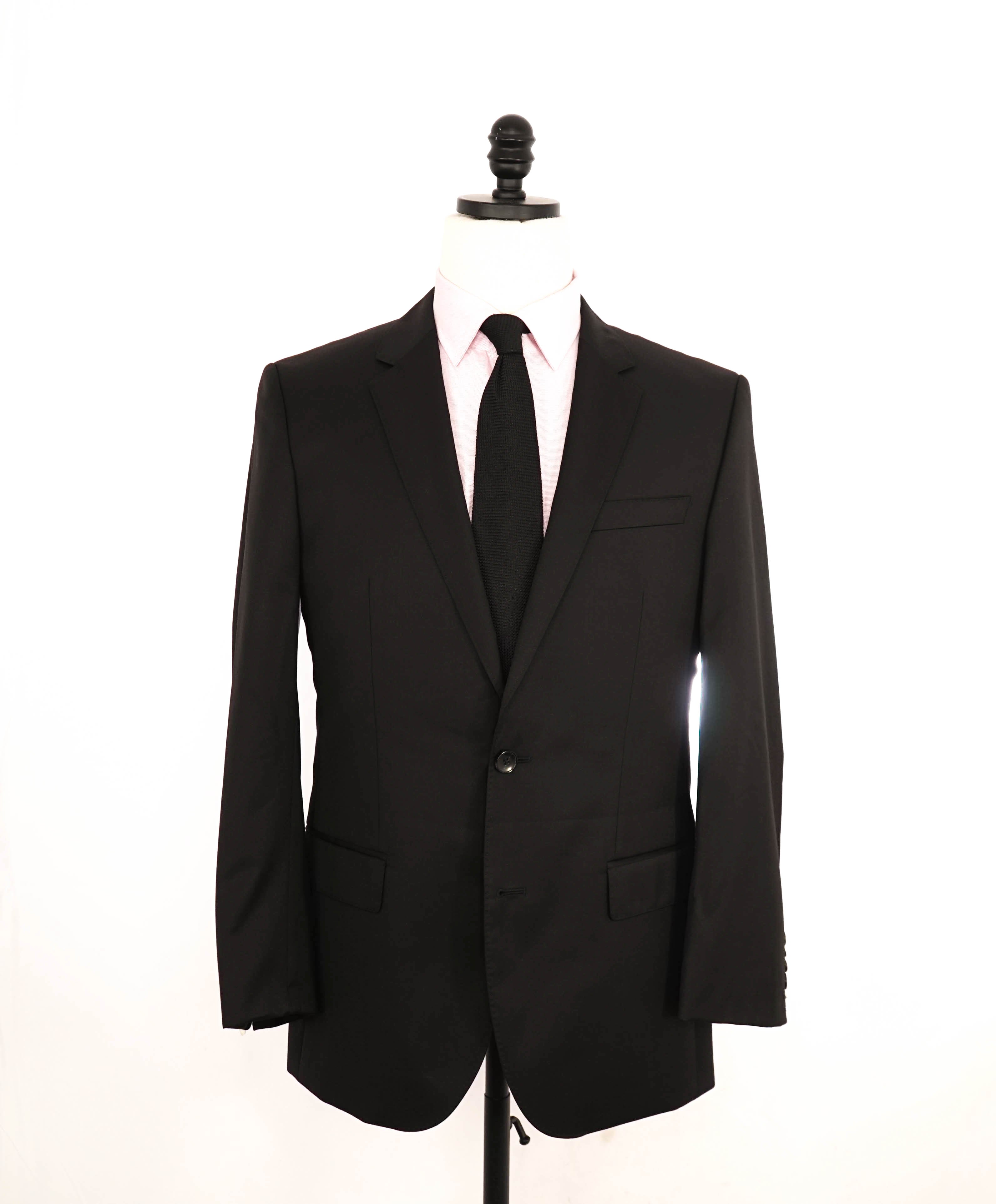 HUGO BOSS - "GUABELLO" Italian Fabric Solid Black SLIM Blazer 1-Pc - 38R