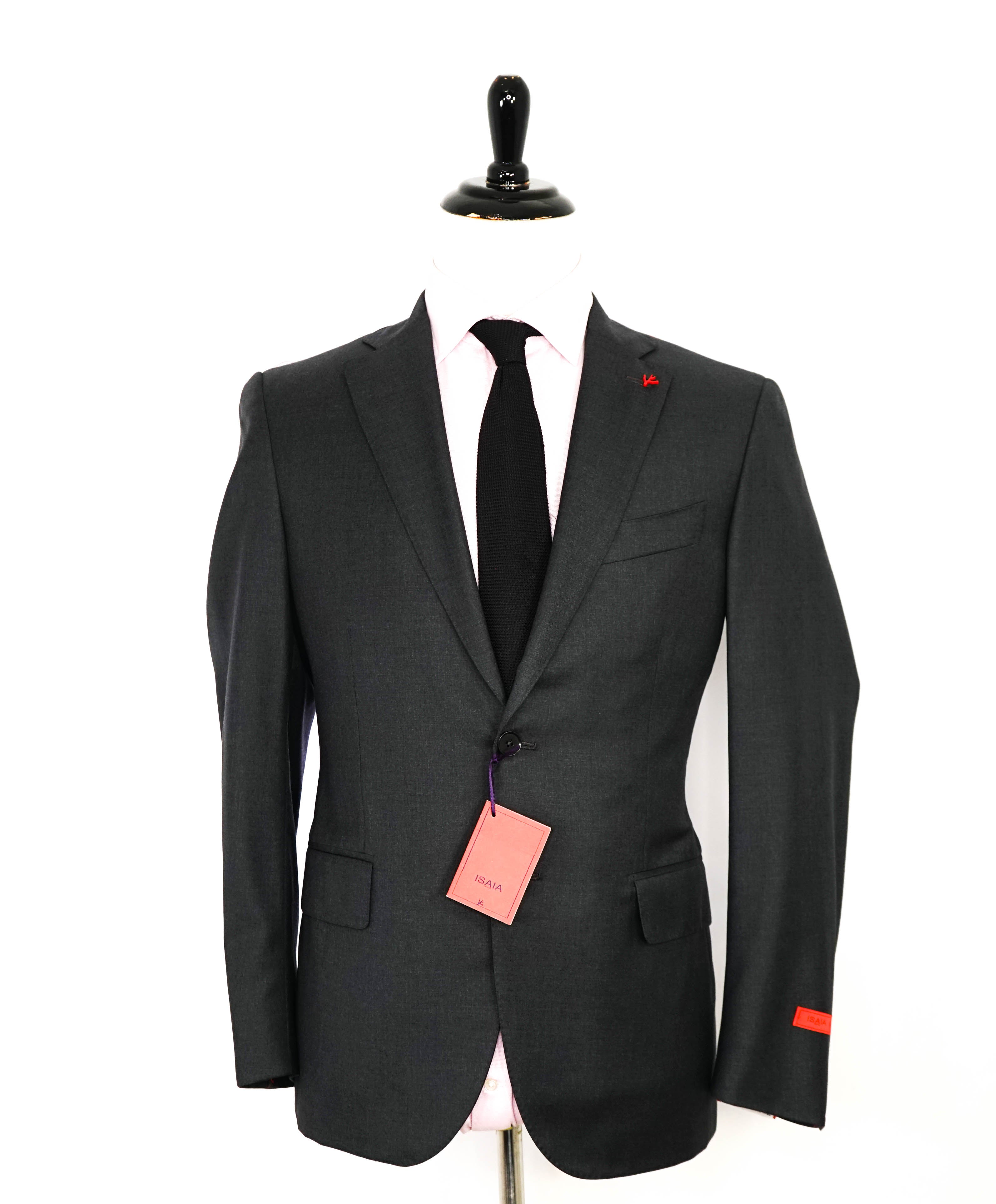 $3,750 ISAIA - Gray "AQUASPIDER" *CLOSET STAPLE* Coral Pin Suit - 44R