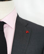 $3,750 ISAIA - Gray "AQUASPIDER" *CLOSET STAPLE* Coral Pin Suit - 44R