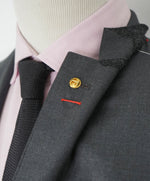 $3,750 ISAIA - Gray "AQUASPIDER" *CLOSET STAPLE* Coral Pin Suit - 44R