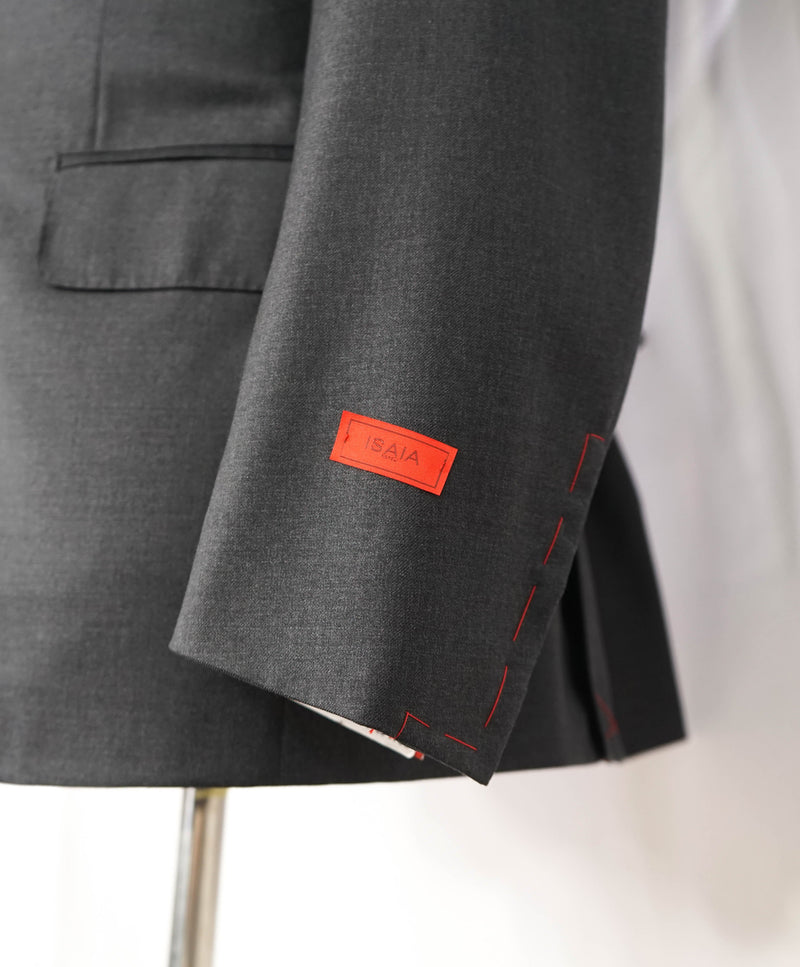 $3,750 ISAIA - Gray "AQUASPIDER" *CLOSET STAPLE* Coral Pin Suit - 44R