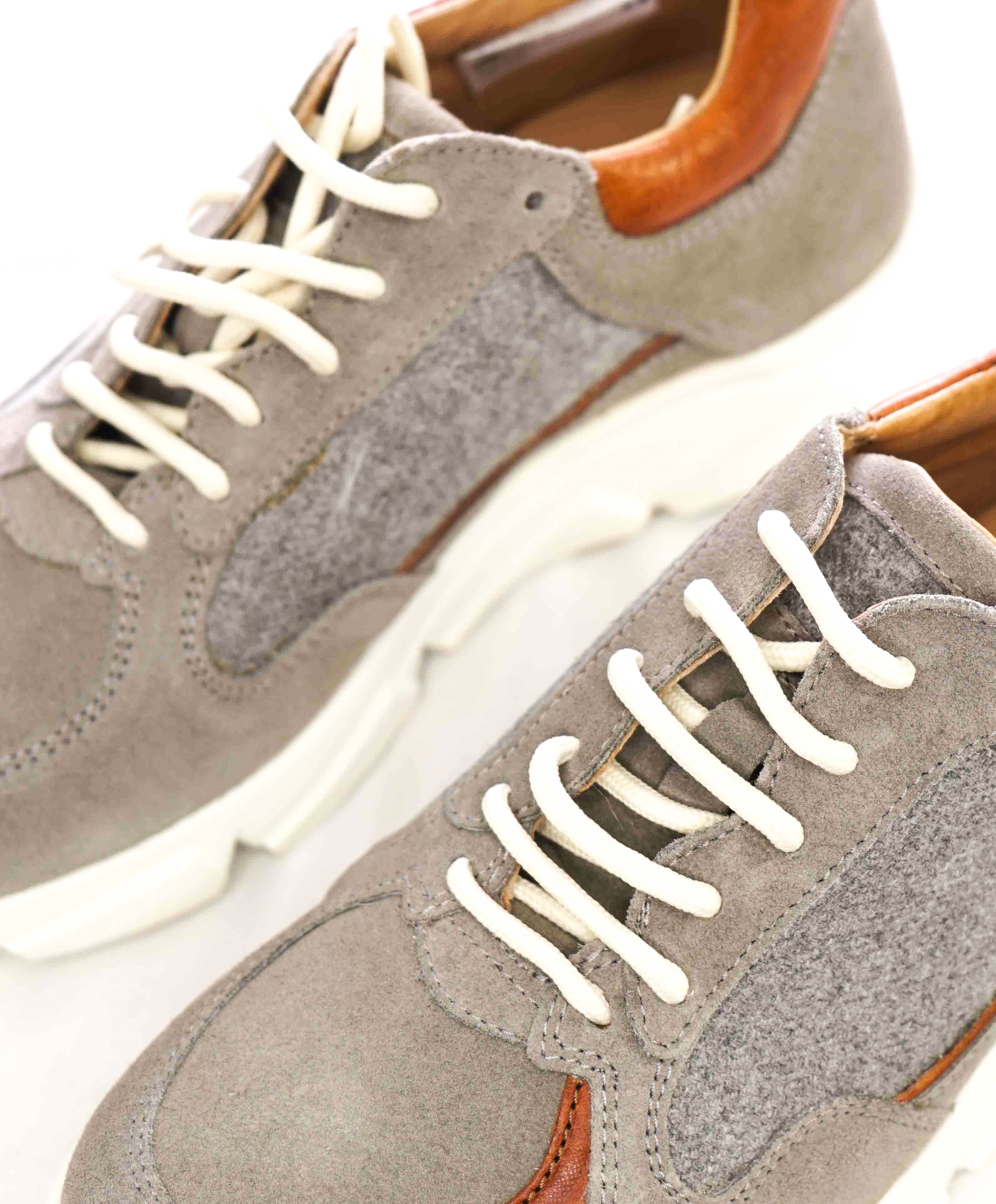 $695 ELEVENTY - Flannel Wool / Suede Leather Runner Sneakers - 7 US (40EU)