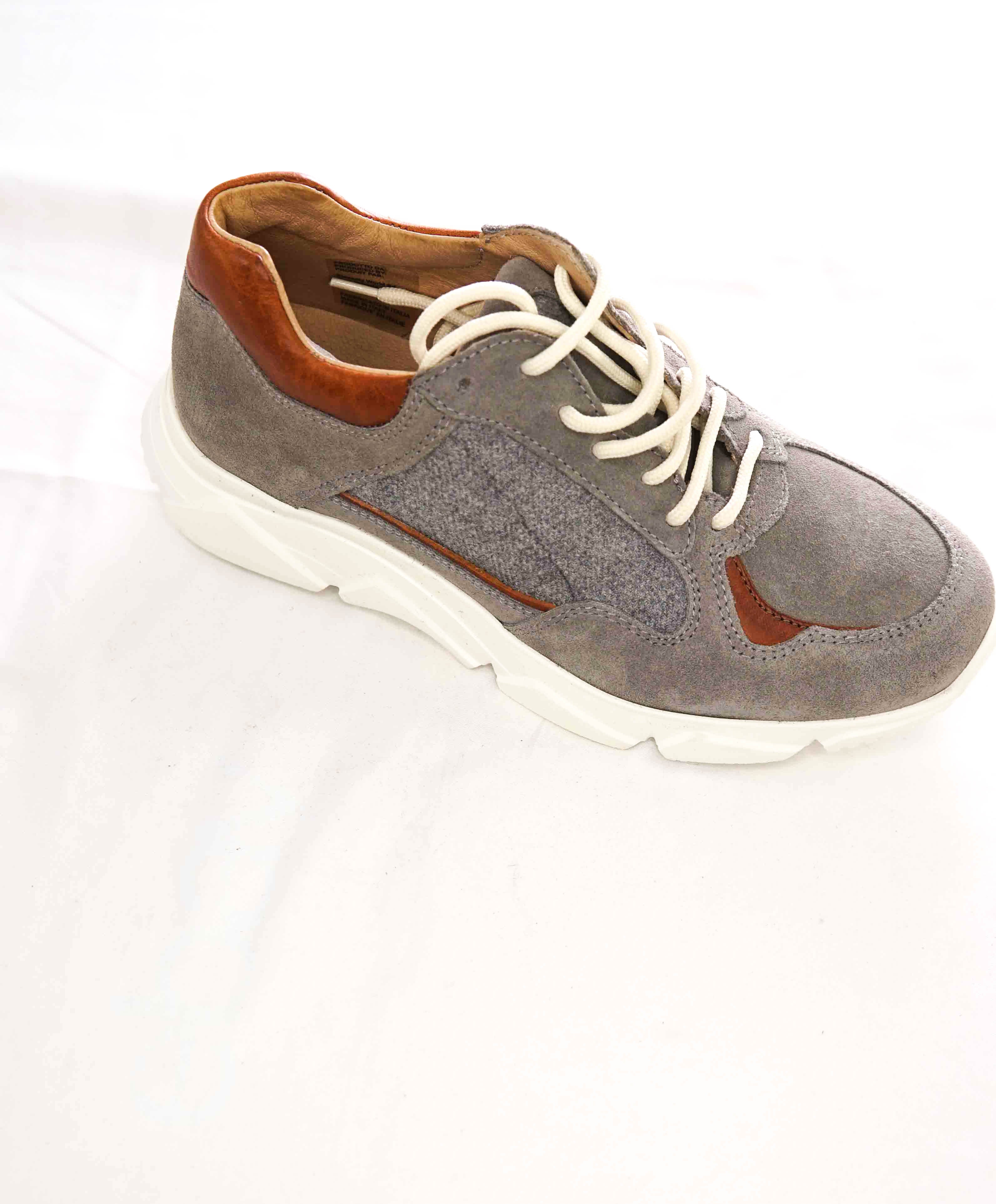 $695 ELEVENTY - Flannel Wool / Suede Leather Runner Sneakers - 7 US (40EU)