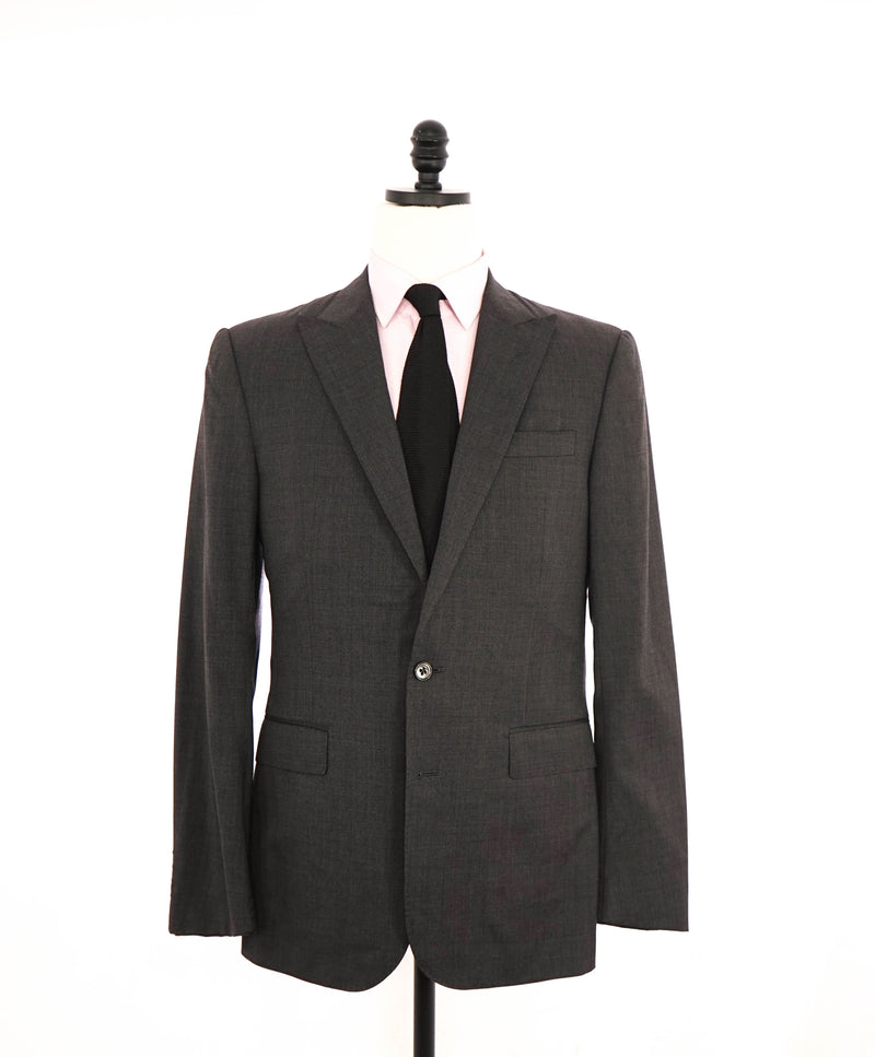 $2,695 RALPH LAUREN PURPLE LABEL - Gray Textured Peak Lapel Wool Blazer - 40L