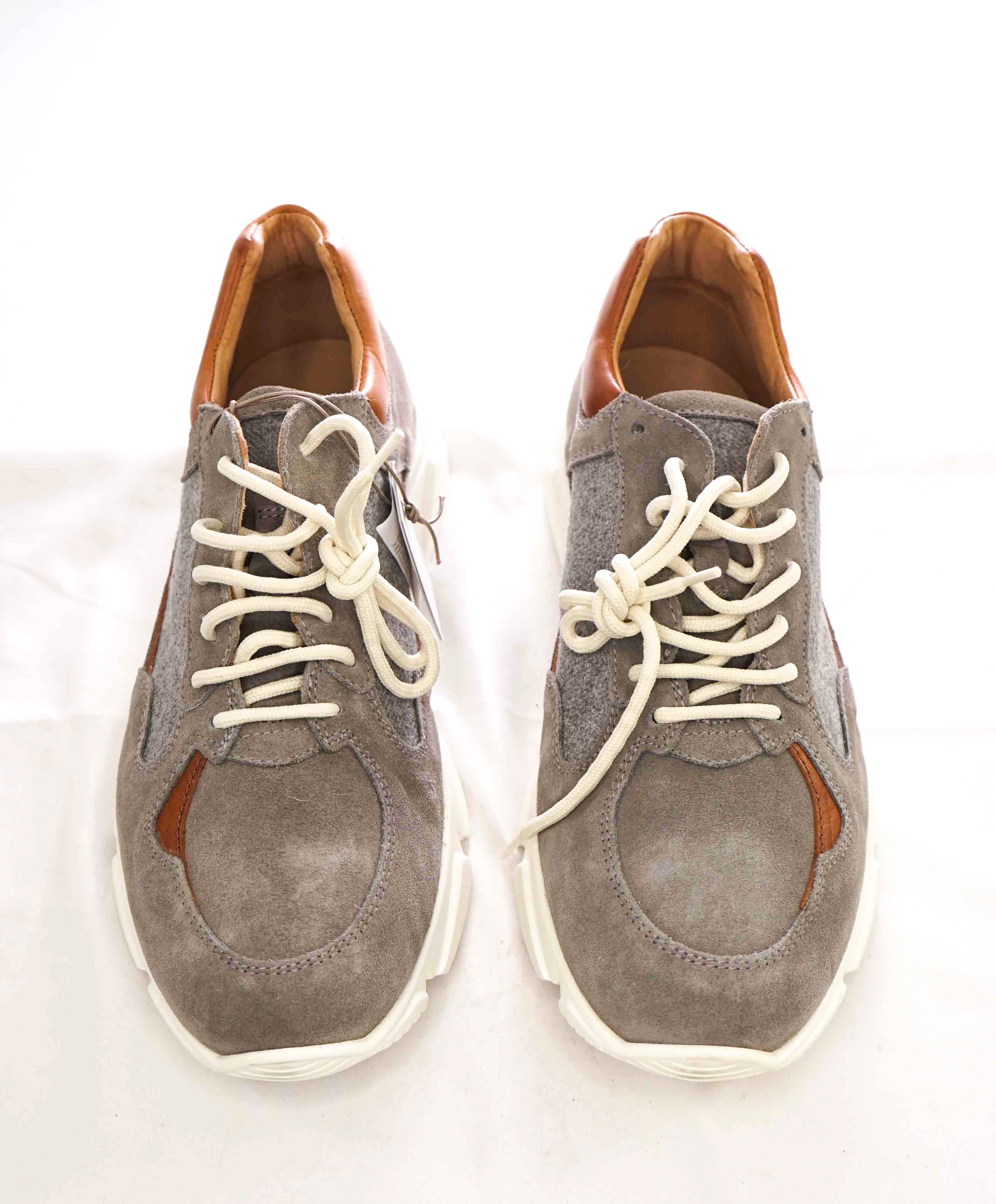 $695 ELEVENTY - Flannel Wool / Suede Leather Runner Sneakers - 11 US (44EU)