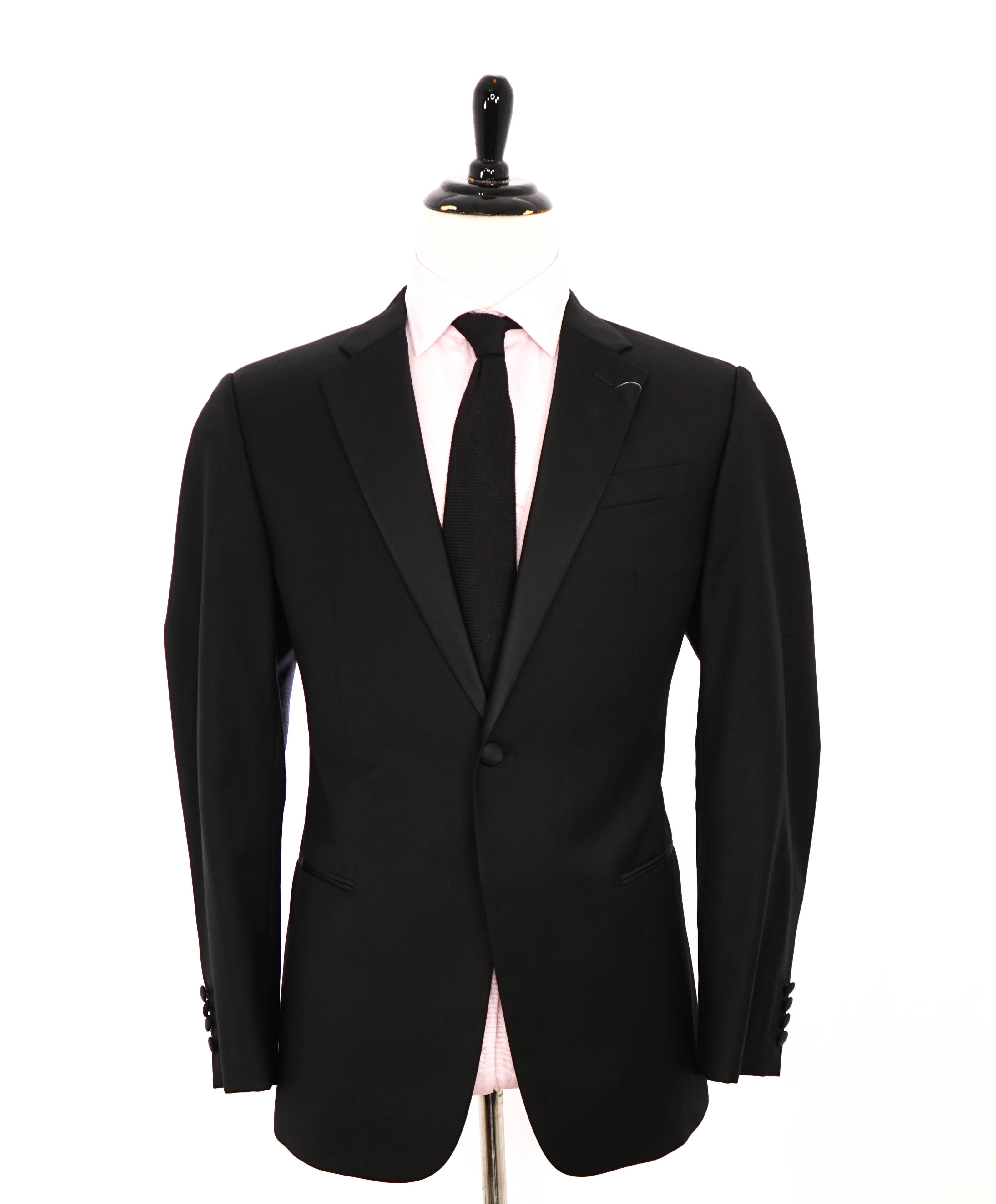 $1,995 EMPORIO ARMANI - “G LINE” 1-Btn Notch Lapel 130's Tuxedo Suit - 44R