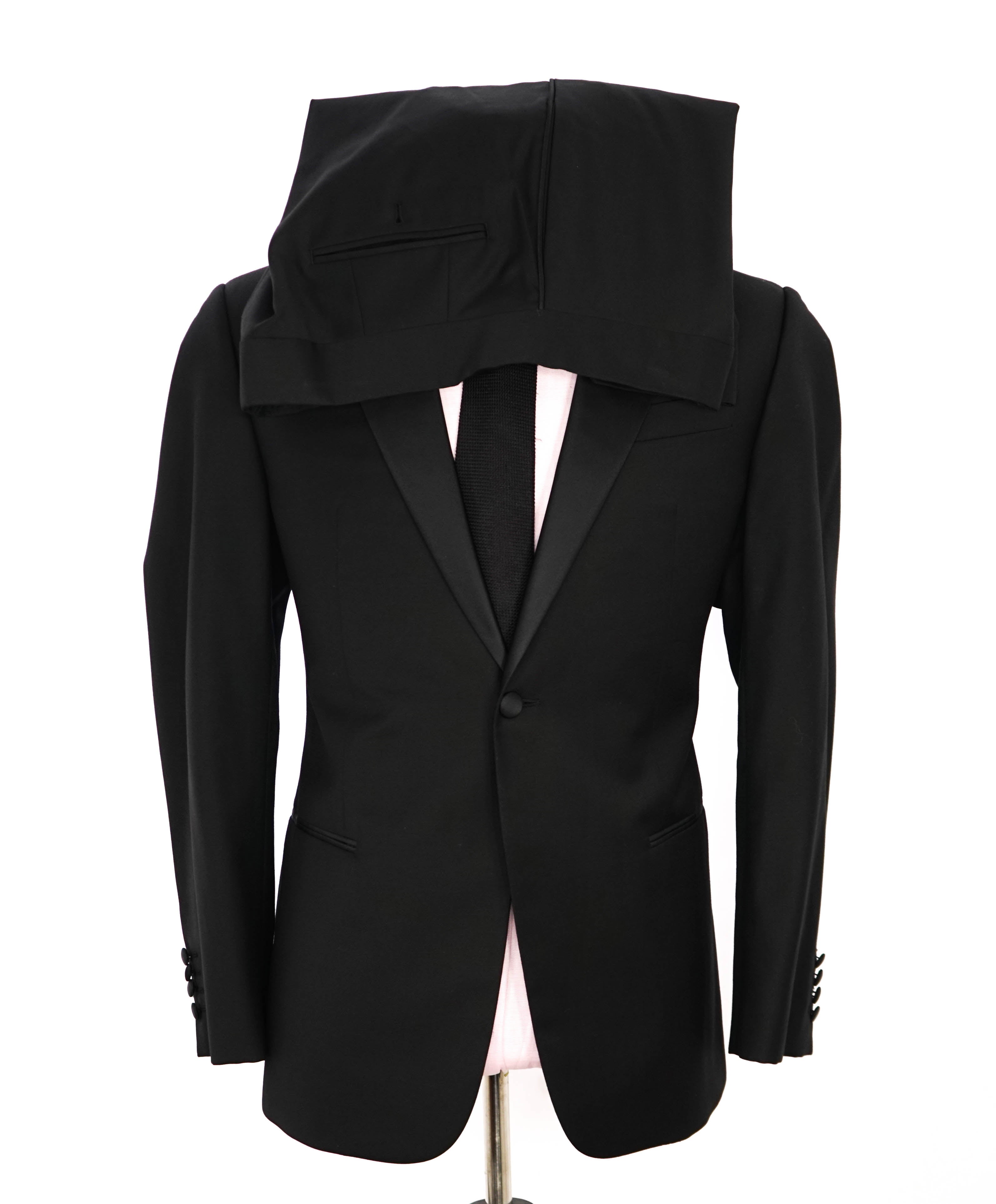 $1,995 EMPORIO ARMANI - “G LINE” 1-Btn Notch Lapel 130's Tuxedo Suit - 44R