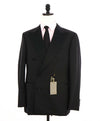 $2,195 CANALI - Black *CLOSET STAPLE* Notch Lapel DOUBLE BREASTED Tuxedo Suit - 42R