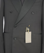 $2,195 CANALI - Black *CLOSET STAPLE* Notch Lapel DOUBLE BREASTED Tuxedo Suit - 42R