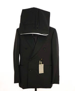 $2,195 CANALI - Black *CLOSET STAPLE* Notch Lapel DOUBLE BREASTED Tuxedo Suit - 42R