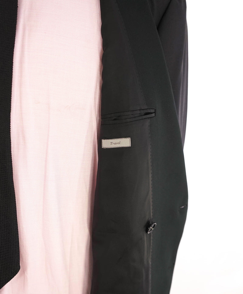 $2,195 CANALI - Black *CLOSET STAPLE* Notch Lapel DOUBLE BREASTED Tuxedo Suit - 42R