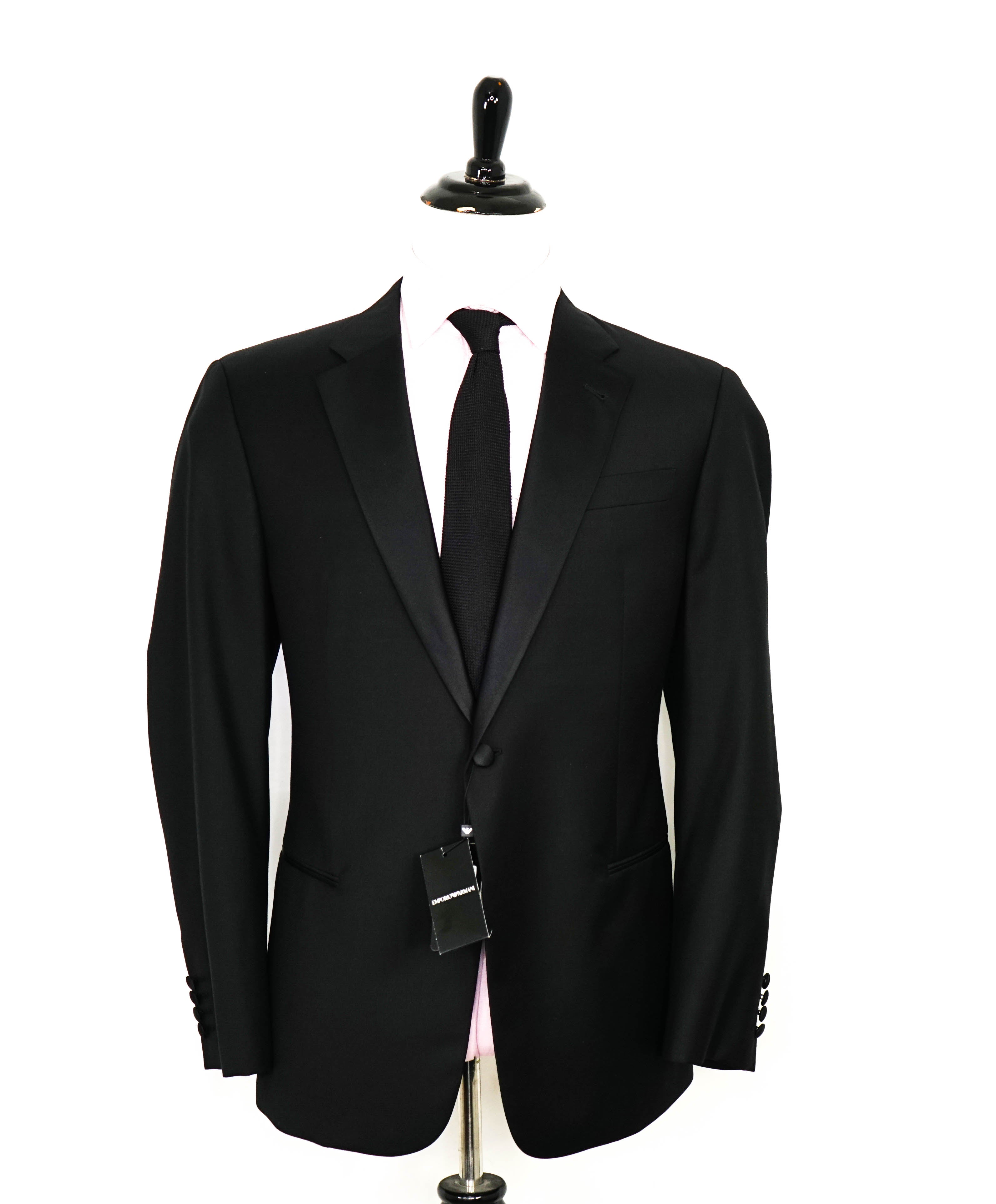 $1,995 EMPORIO ARMANI - “G LINE” 1-Btn Notch Lapel 130's Tuxedo Suit - 46R