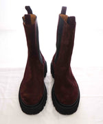 $825 ELEVENTY - Burgundy Suede Chelsea Platform Chunky Sole Boots - 10 US (40EU)