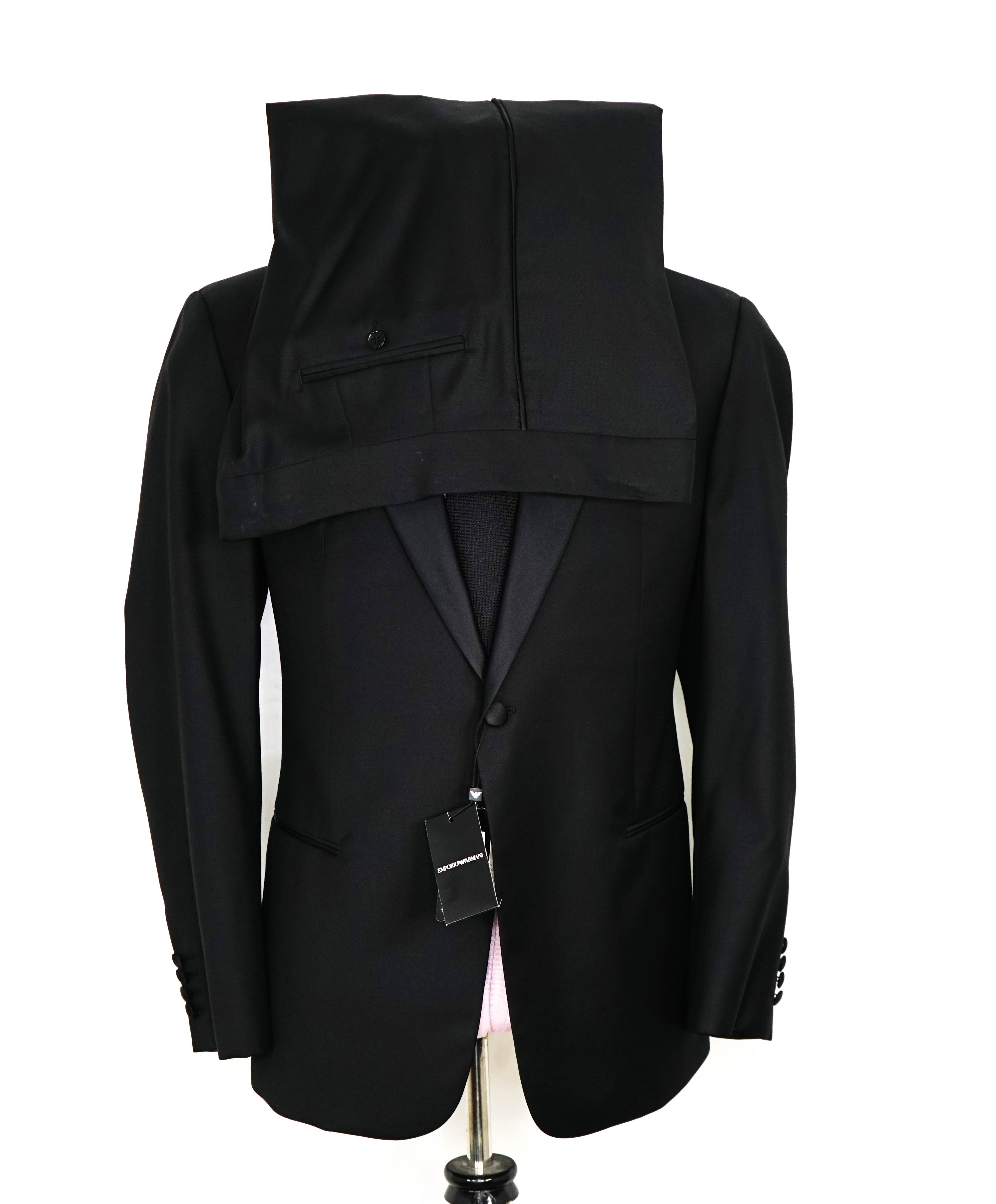 $1,995 EMPORIO ARMANI - “G LINE” 1-Btn Notch Lapel 130's Tuxedo Suit - 42L