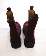 $825 ELEVENTY - Burgundy Suede Chelsea Platform Chunky Sole Boots - 10 US (40EU)