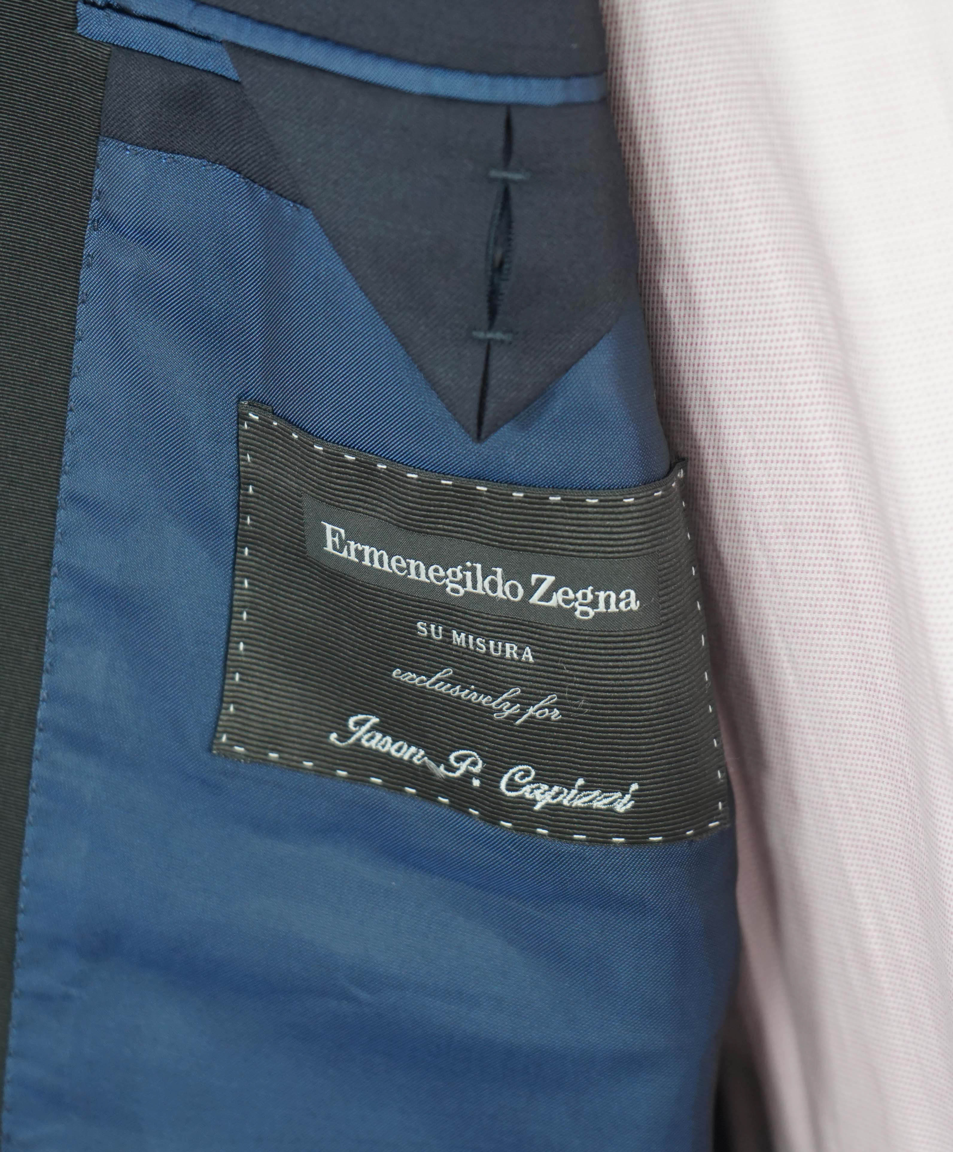 $5,995 ERMENEGILDO ZEGNA - 1-Btn "SU MISURA" Navy *MICRONSPHERE* Tuxedo - 38S