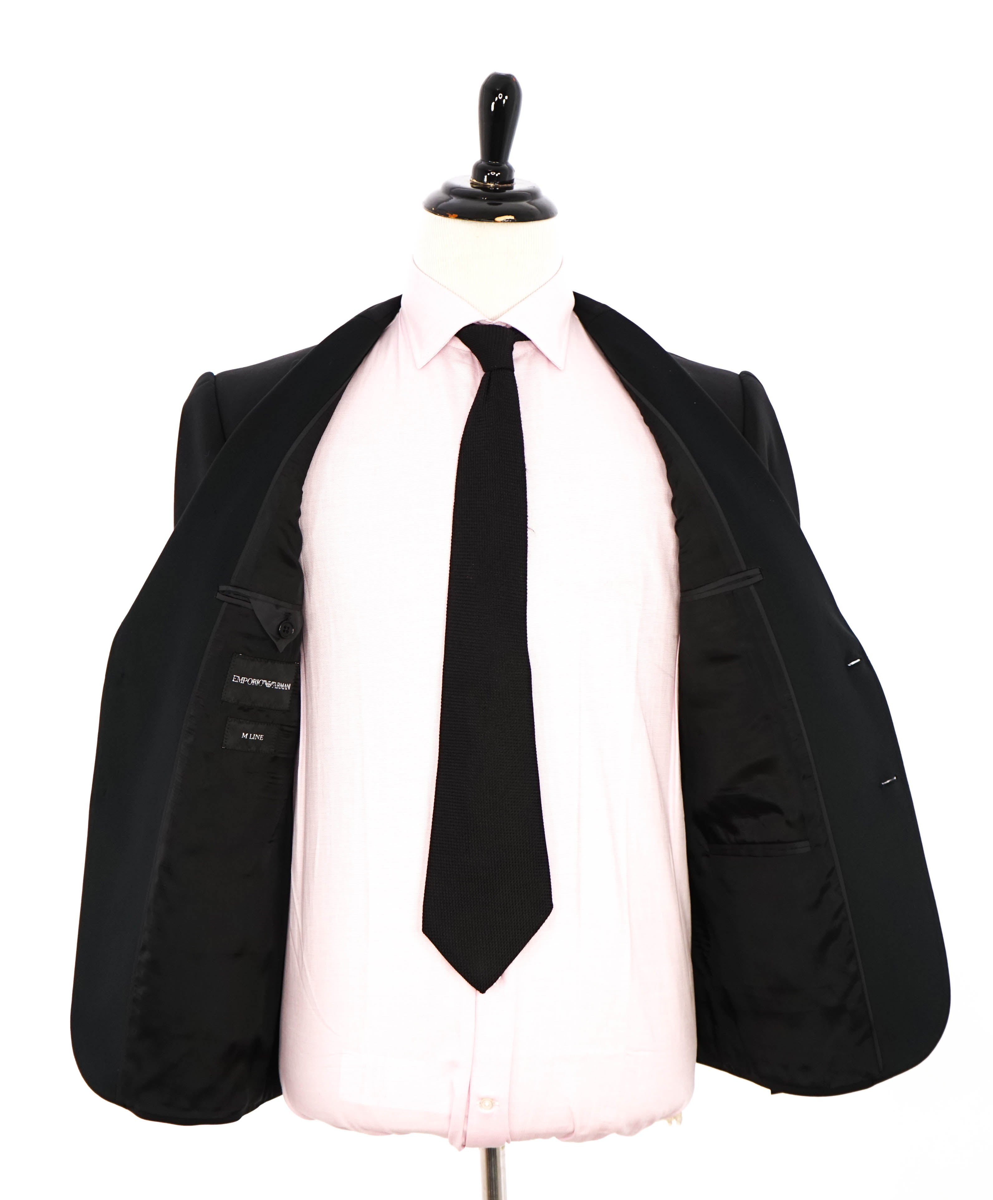 $1,995 EMPORIO ARMANI - “M LINE” 1-Btn Peak Lapel Tuxedo Suit - 40S