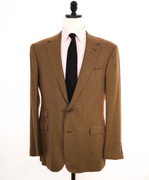 $4,995 RALPH LAUREN PURPLE LABEL - *PURE CASHMERE* Royal Plaid Neutral Blazer - 44L