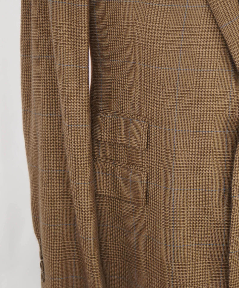 $4,995 RALPH LAUREN PURPLE LABEL - *PURE CASHMERE* Royal Plaid Neutral Blazer - 44L