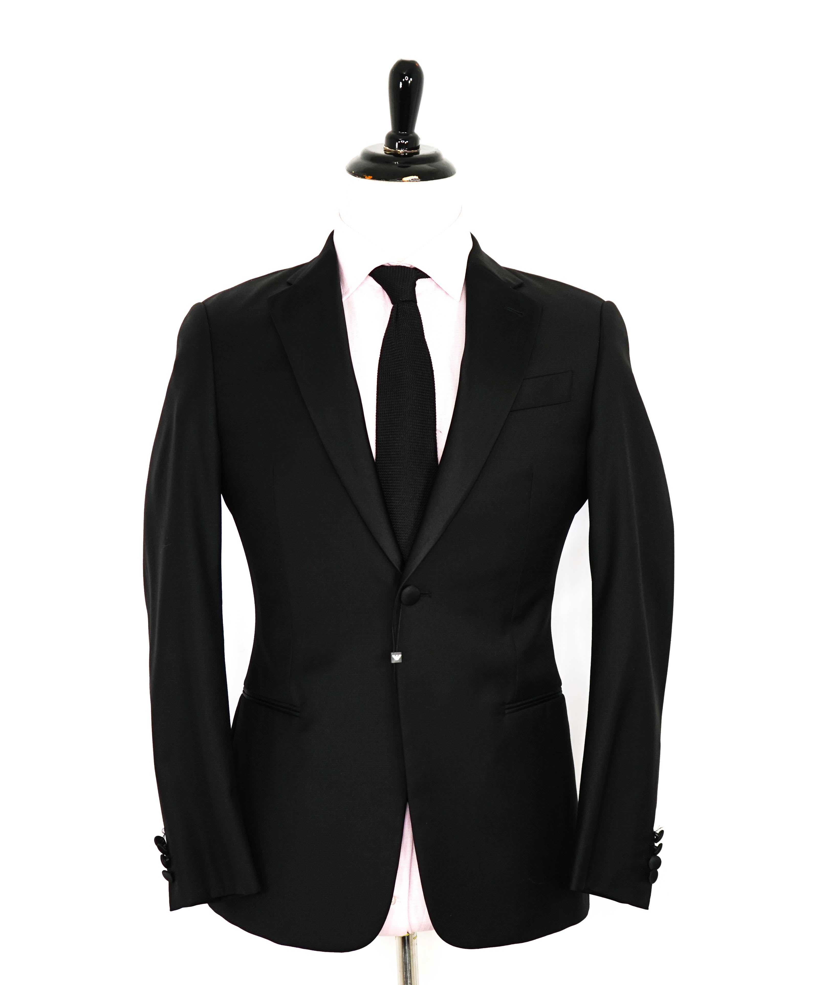 $1,995 EMPORIO ARMANI - “G LINE” 1-Btn Notch Lapel 130's Tuxedo Suit - 36S