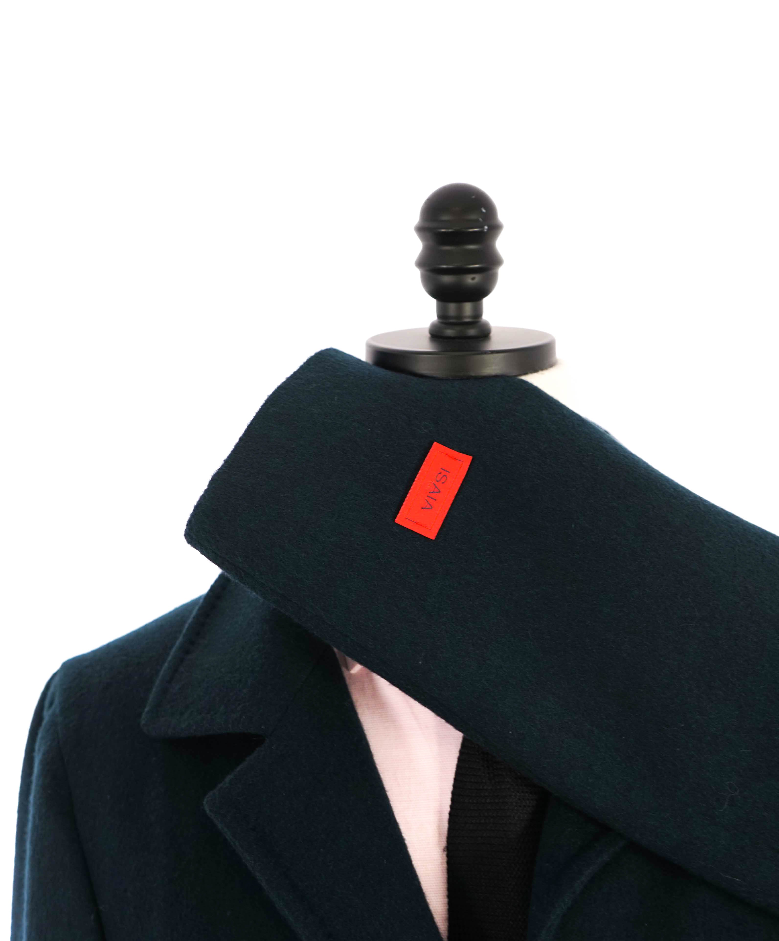 $6,995 ISAIA - CASHMERE/Wool *Portofino* Hunter Green Winter Coat - 40US