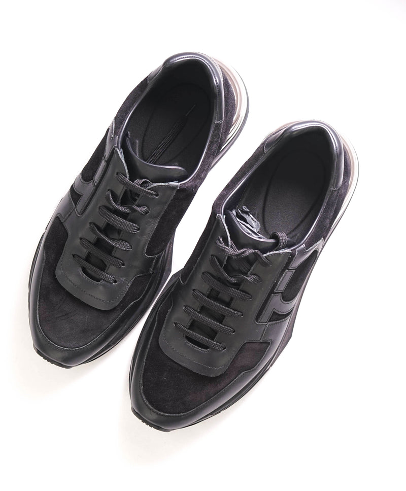 $995 SALVATORE FERRAGAMO - *GANCINI* Black/Metallic Sneaker - 10 US