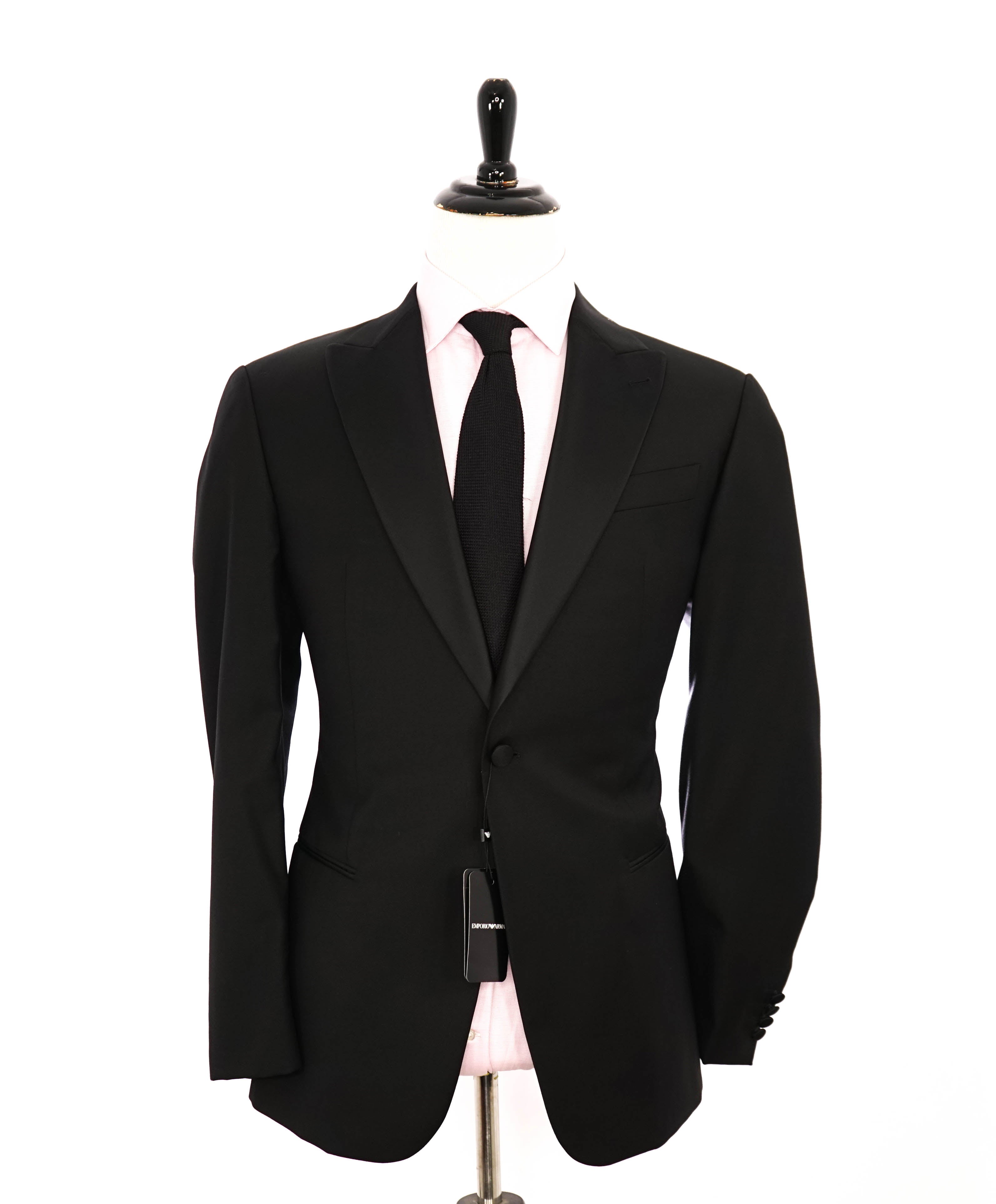 $1,995 EMPORIO ARMANI - “G LINE” 1-Btn Peak Lapel 130's Tuxedo Suit - 42R