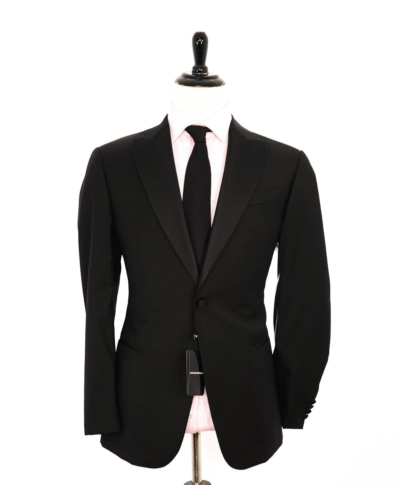 $1,995 EMPORIO ARMANI - “G LINE” 1-Btn Peak Lapel 130's Tuxedo Suit - 46L