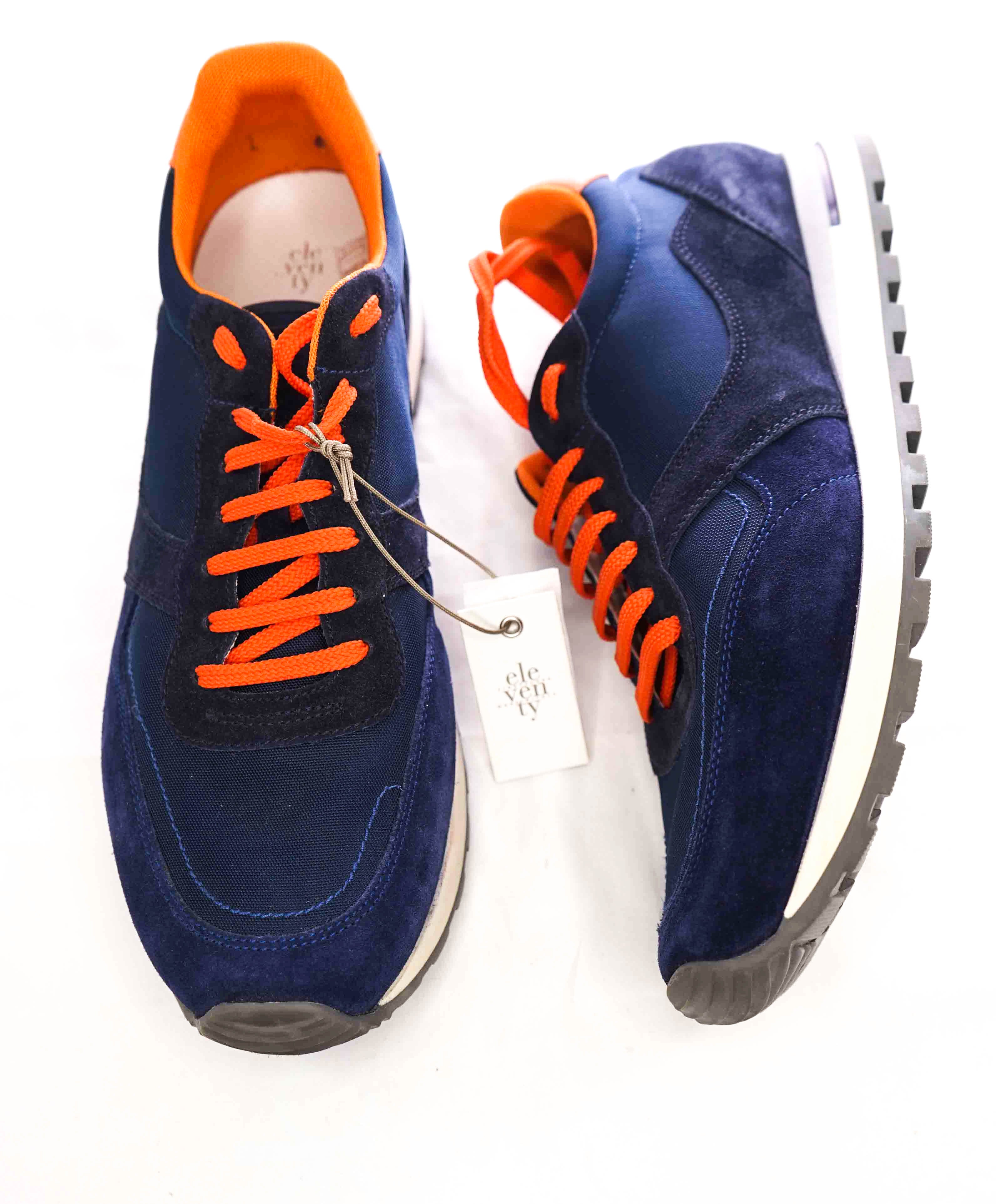 $495 ELEVENTY - 11ty Orange Mixed Media Unique Sneaker - 12 US (45EU)