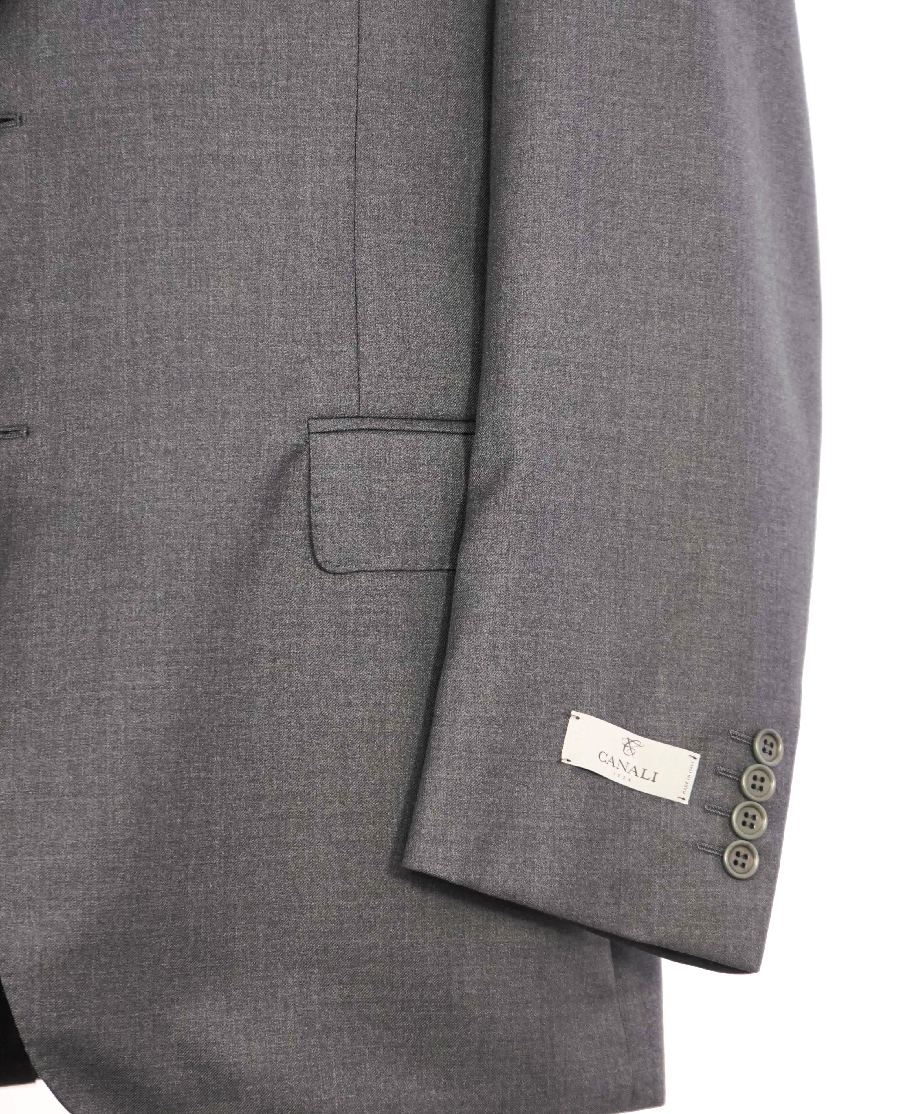 $1,895 CANALI - Solid Gray *Closet Staple* 2-Btn Notch Wool Blazer - 46R US