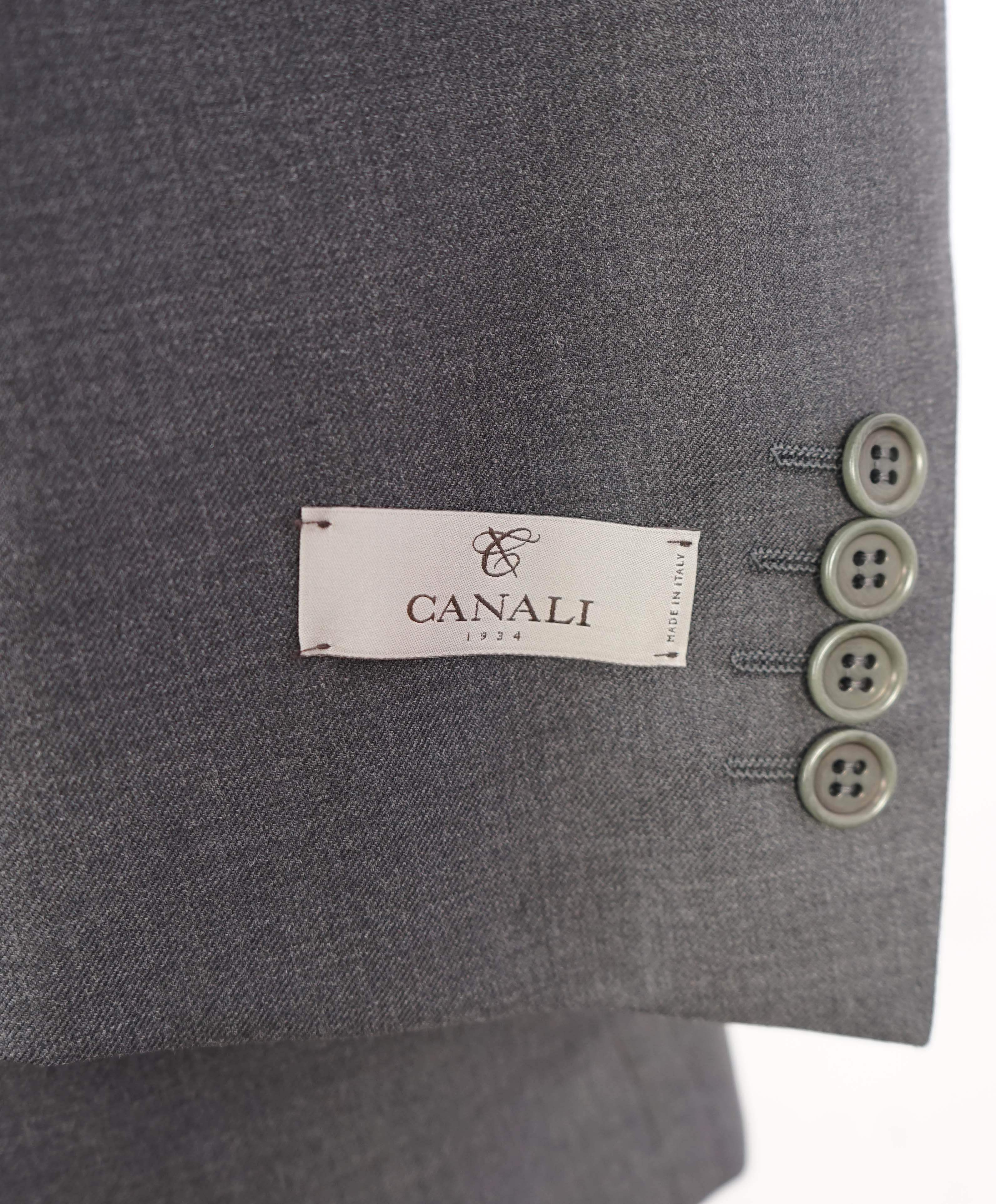 $1,895 CANALI - Solid Gray *Closet Staple* 2-Btn Notch Wool Blazer - 46R US